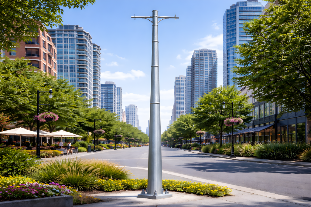 Swagged Tabular Pole